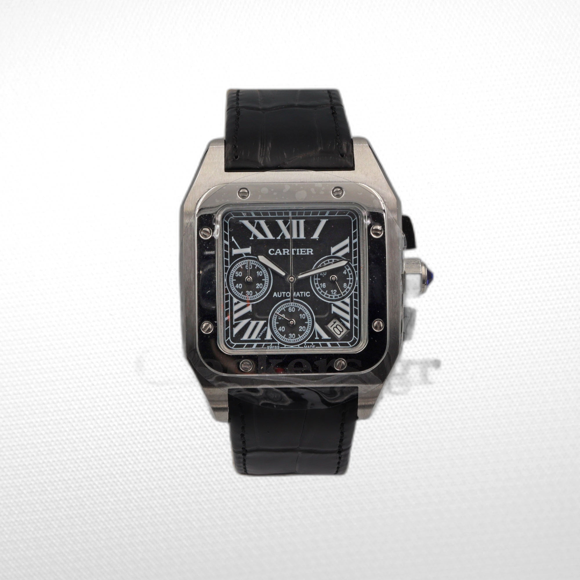 SANTOS 100 STEEL AUTOMATIC CHRONOGRAPH LARGE MEN'S WATCH
