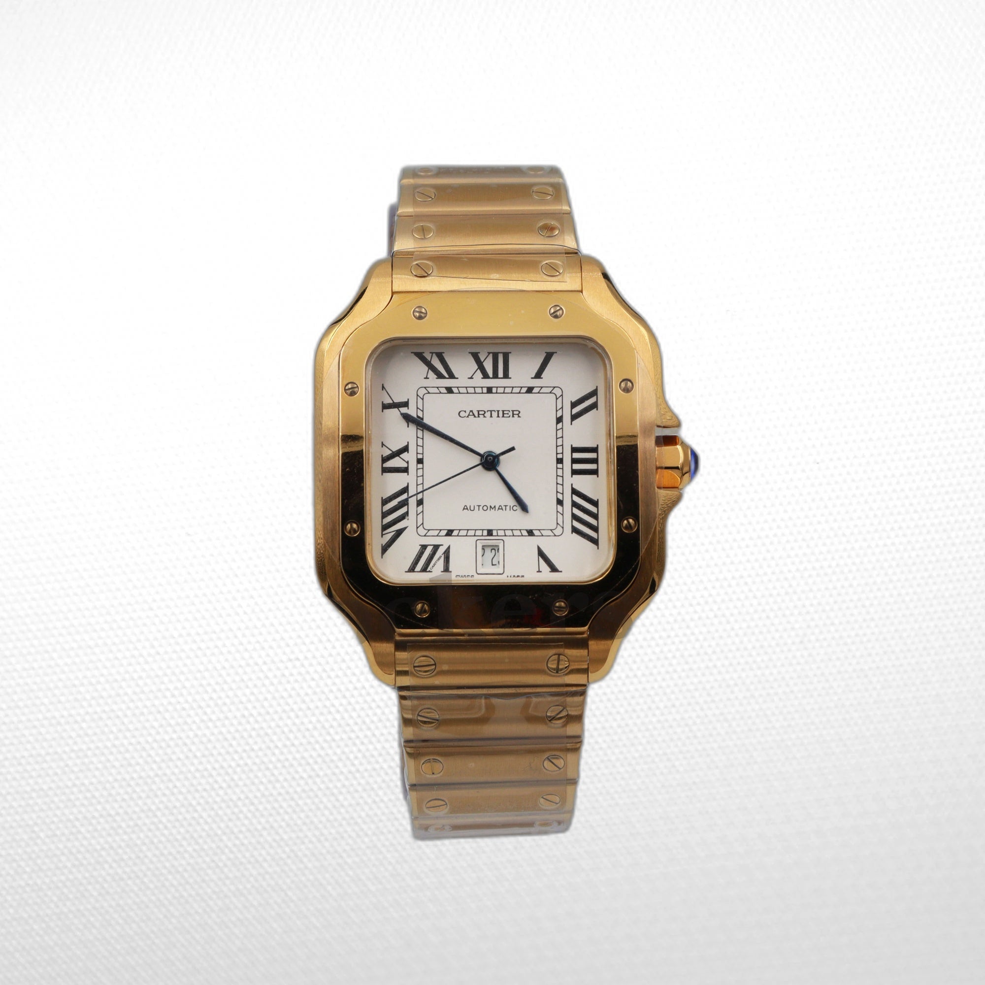 SANT0S DE CARTIER WATCH LARGE MODEL, AUTOMATIC,  GOLD,  INTERCHANGEABLE