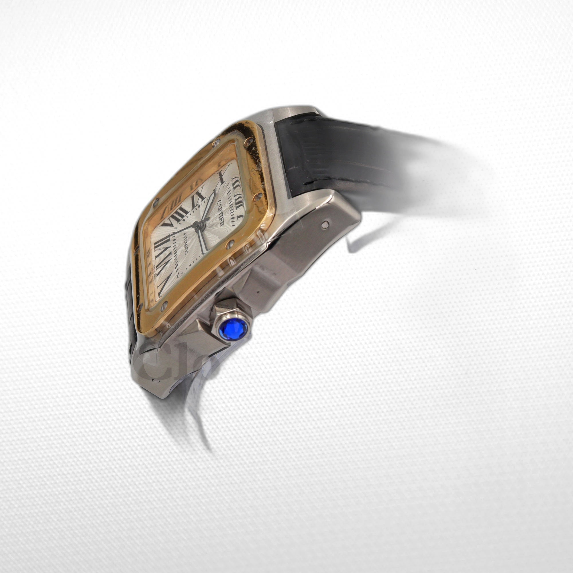 SANT0S DE CARTIER  AUTOMATIC, YELLOW GOLD AND STEEL, TWO