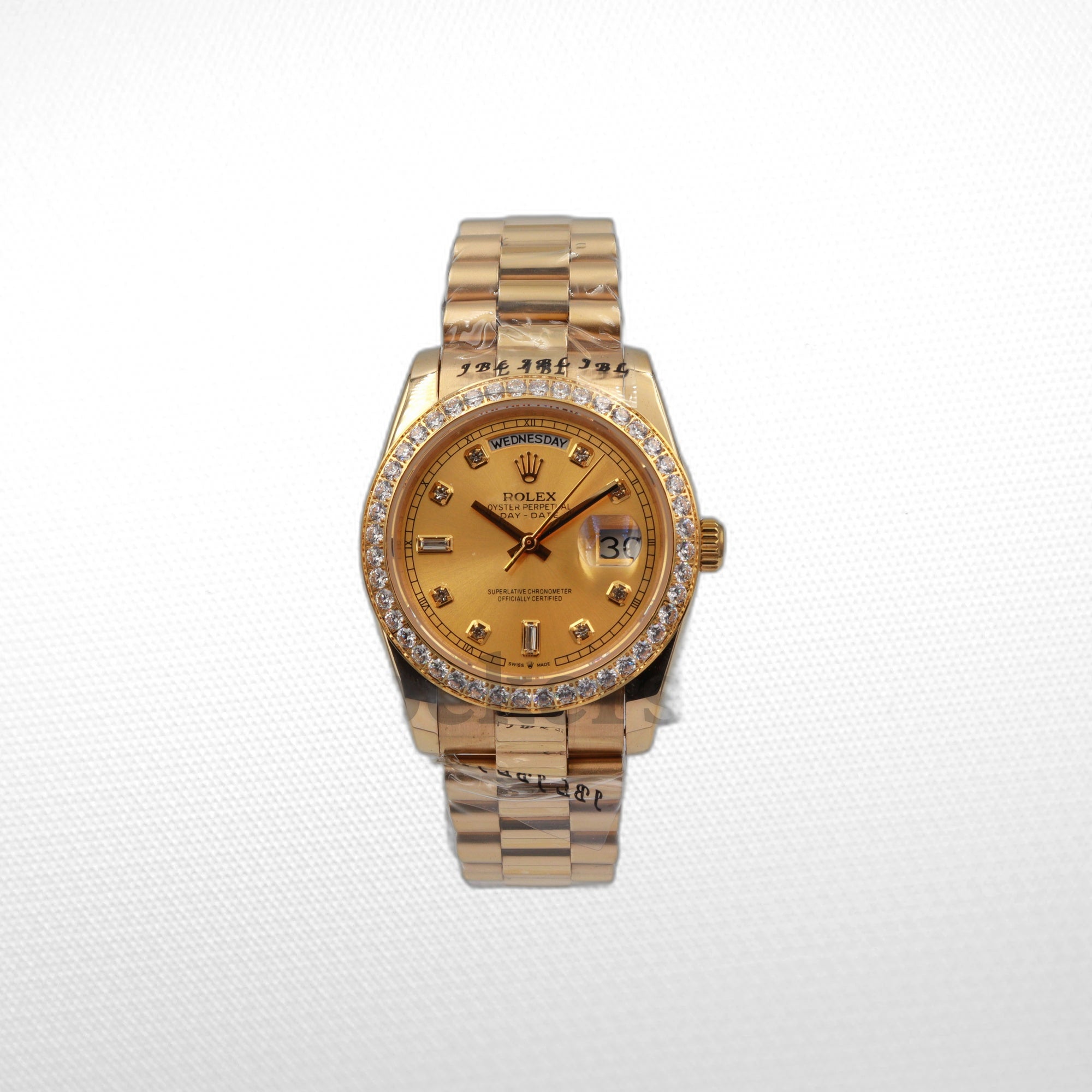 DAYDATE 36MM YELLOW GOLD GOLD DIAL DIAMONDS MARKERS