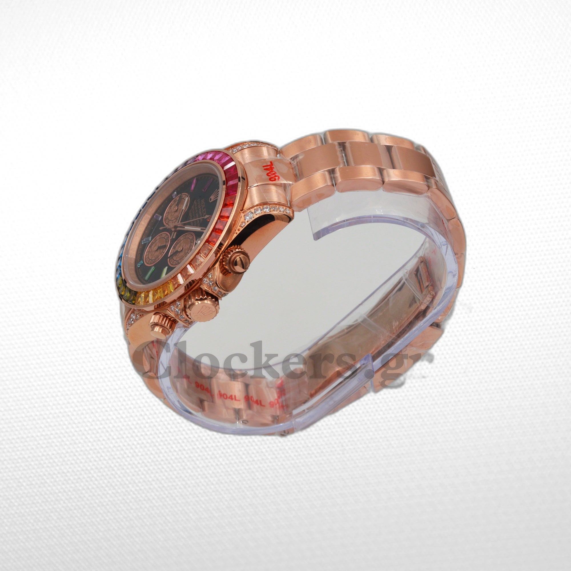 DAYT0NA COSM0GRAPH BLACK DIAL ROSE GOLD RAINBOW 40MM