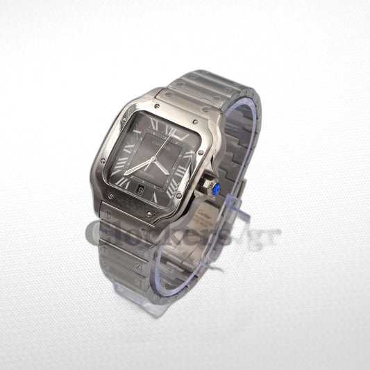 CARTIER SANTOS DE CARTIER LARGE STEEL & ADLC GREY DIAL MEN'S AUTOMATIC