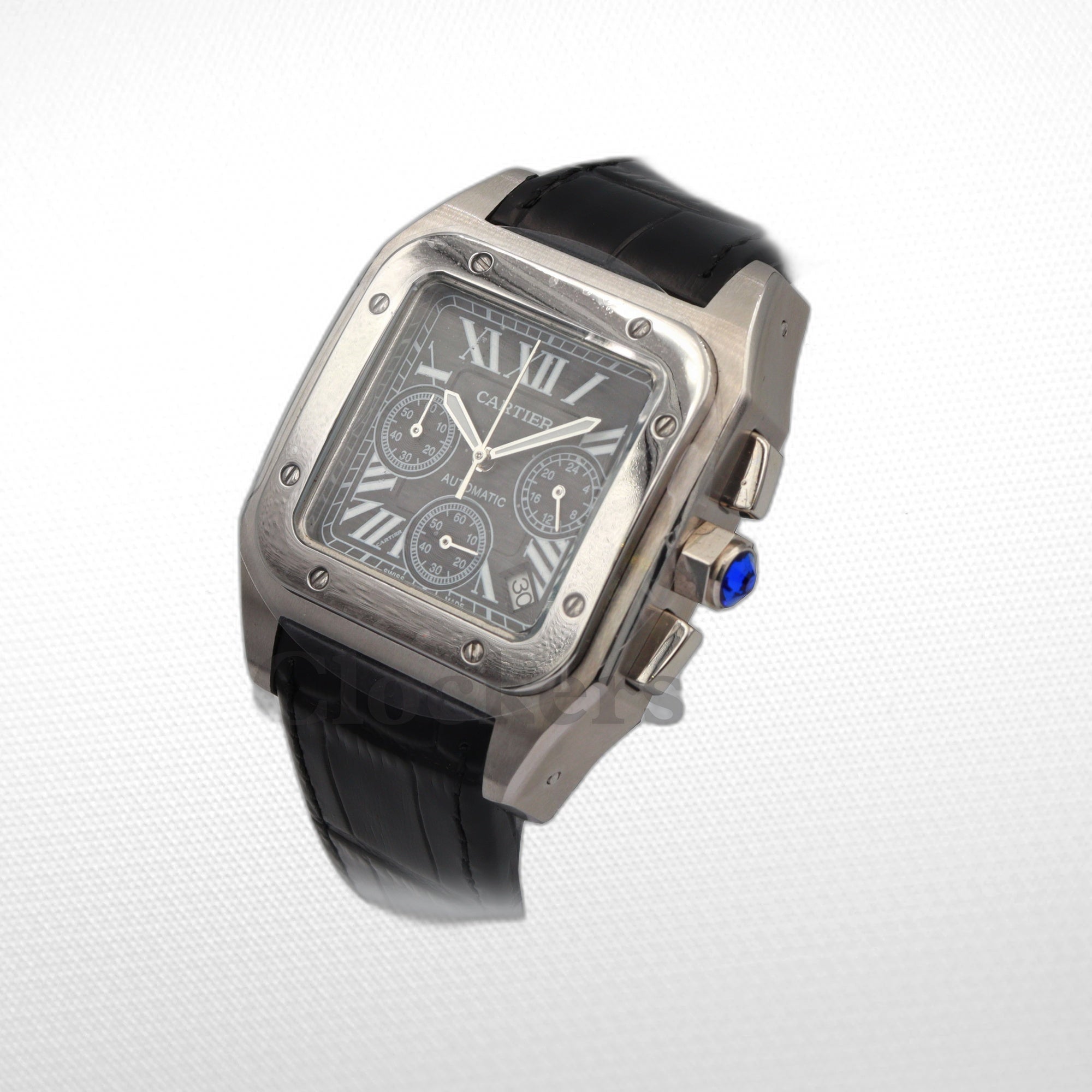 SANTOS 100 STEEL AUTOMATIC CHRONOGRAPH LARGE MEN'S WATCH