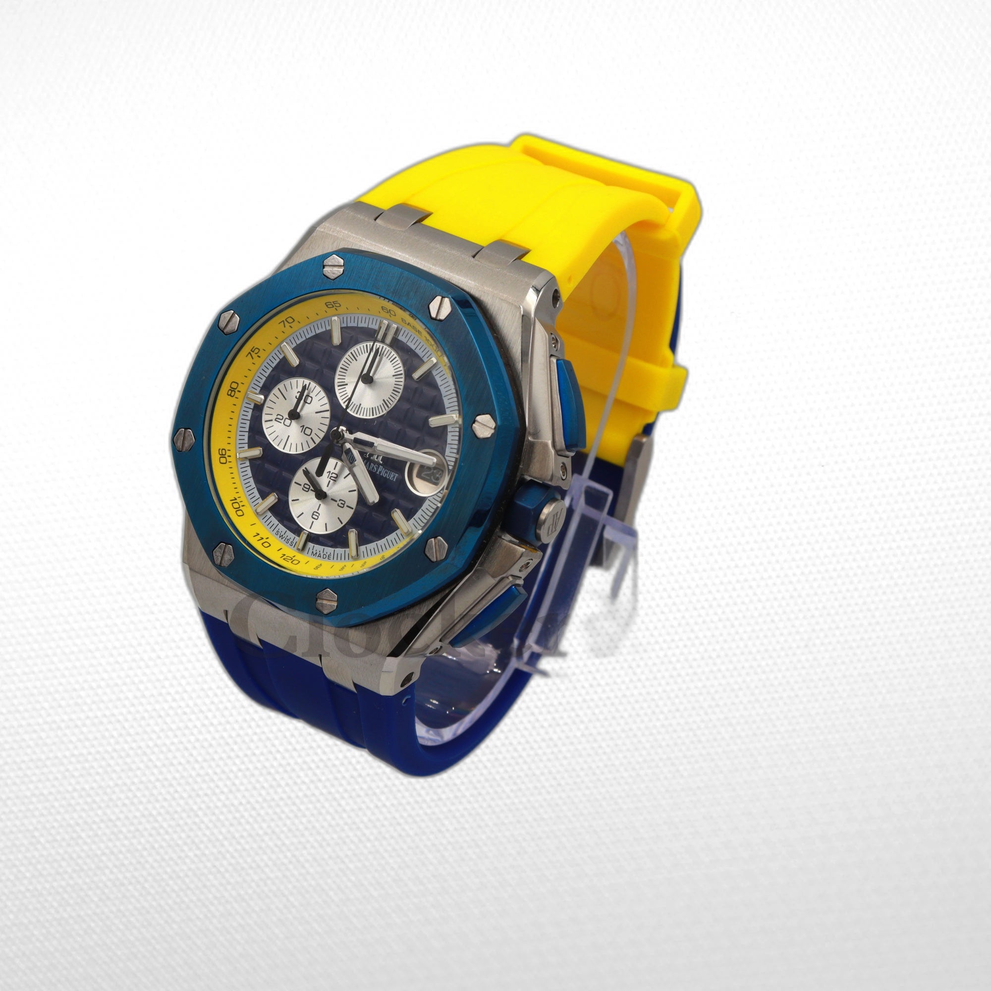 AUDEMARS PIGUET ROYAL OAK OFFSHORE  STEEL BLUE/YELLOW DIAL