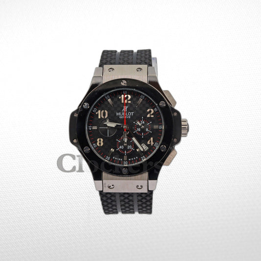 HUBLOT BIG BANG BLACK DIAL BLACK CASE BLACK RUBBER BRACELET