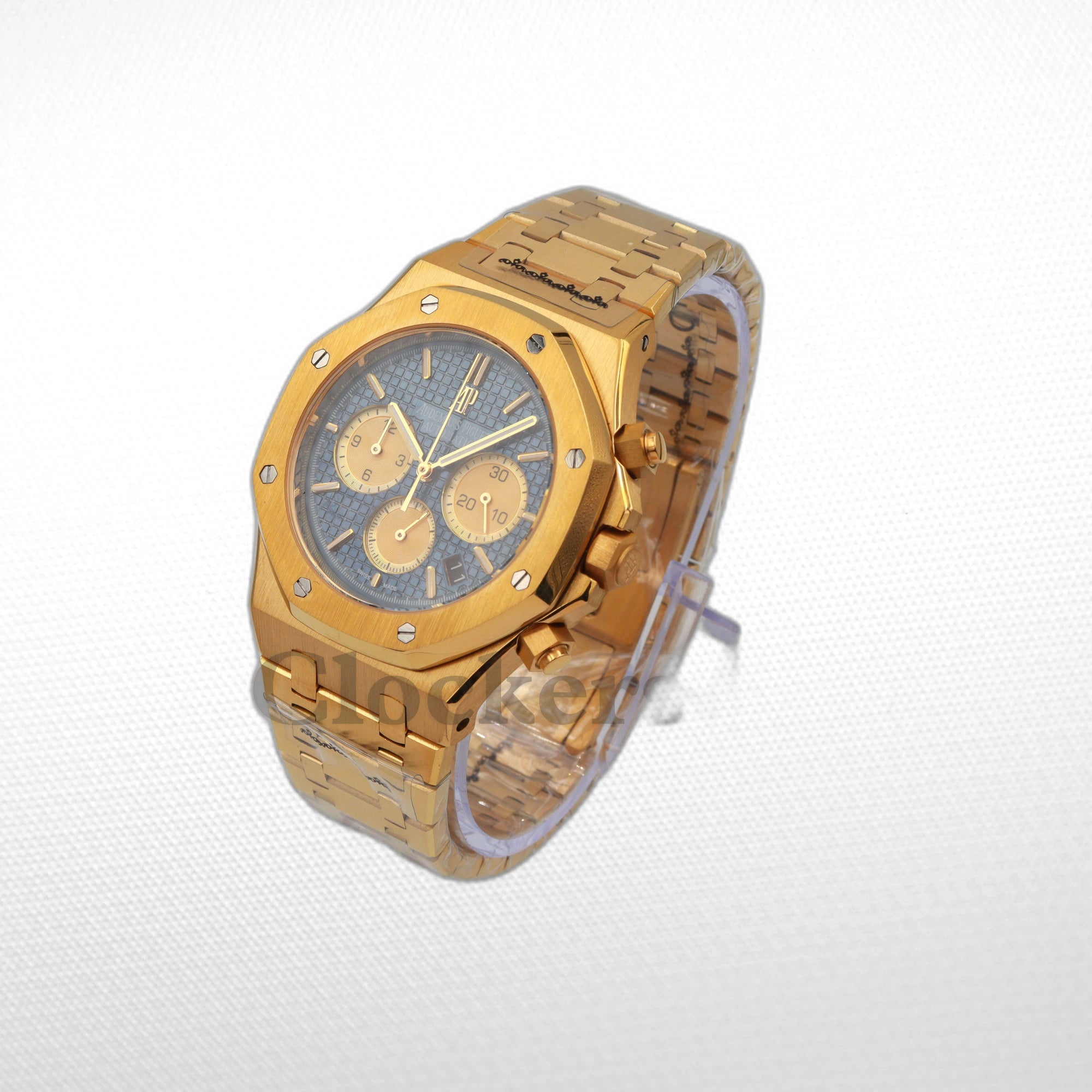 AUDEMARS PIGUET ROYAL OAK CHRONOGRAPH 41MM YELLOW GOLD BLUE DIAL