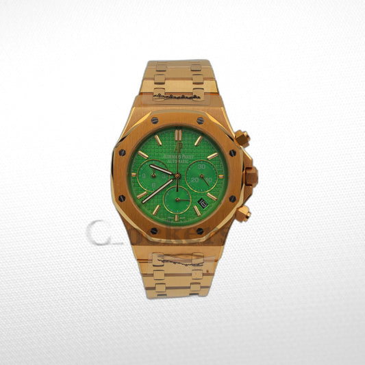 AUDEMARS PIGUET ROYAL OAK CHRONOGRAPH 41MM YELLOW GOLD GREEN DIAL