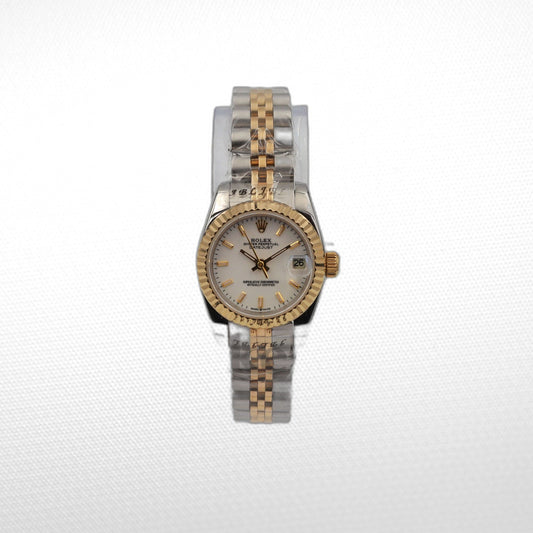LADY DATEJUST CHAMPAGNE 28MM DIAL STEEL AND 18K YELLOW GOLD 2-TONE WATCH