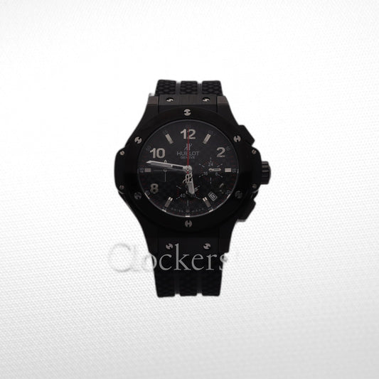 HUBLOT BIG BANG BLACK DIAL BLACK CASE BLACK RUBBER BRACELET