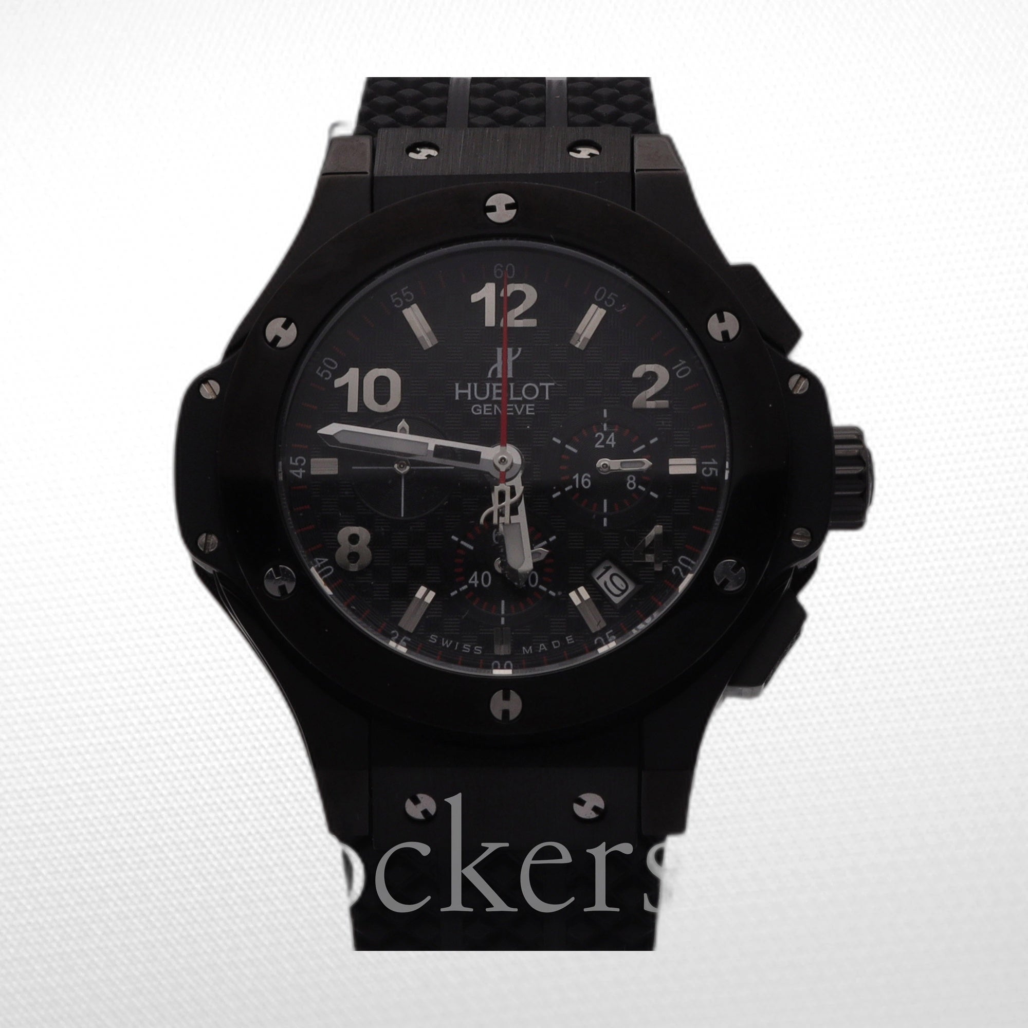 HUBLOT BIG BANG BLACK DIAL BLACK CASE BLACK RUBBER BRACELET