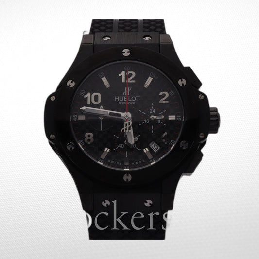 HUBLOT BIG BANG BLACK DIAL BLACK CASE BLACK RUBBER BRACELET