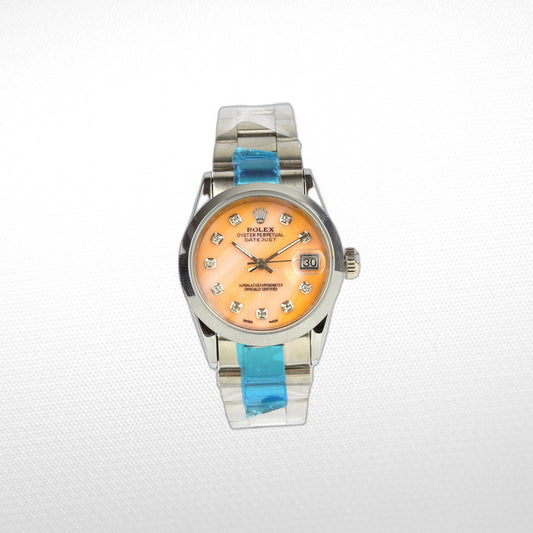DATEJUST 36MM SS WHITE GOLD OYSTER SALMON DIAL DIAMONDS MARKERS