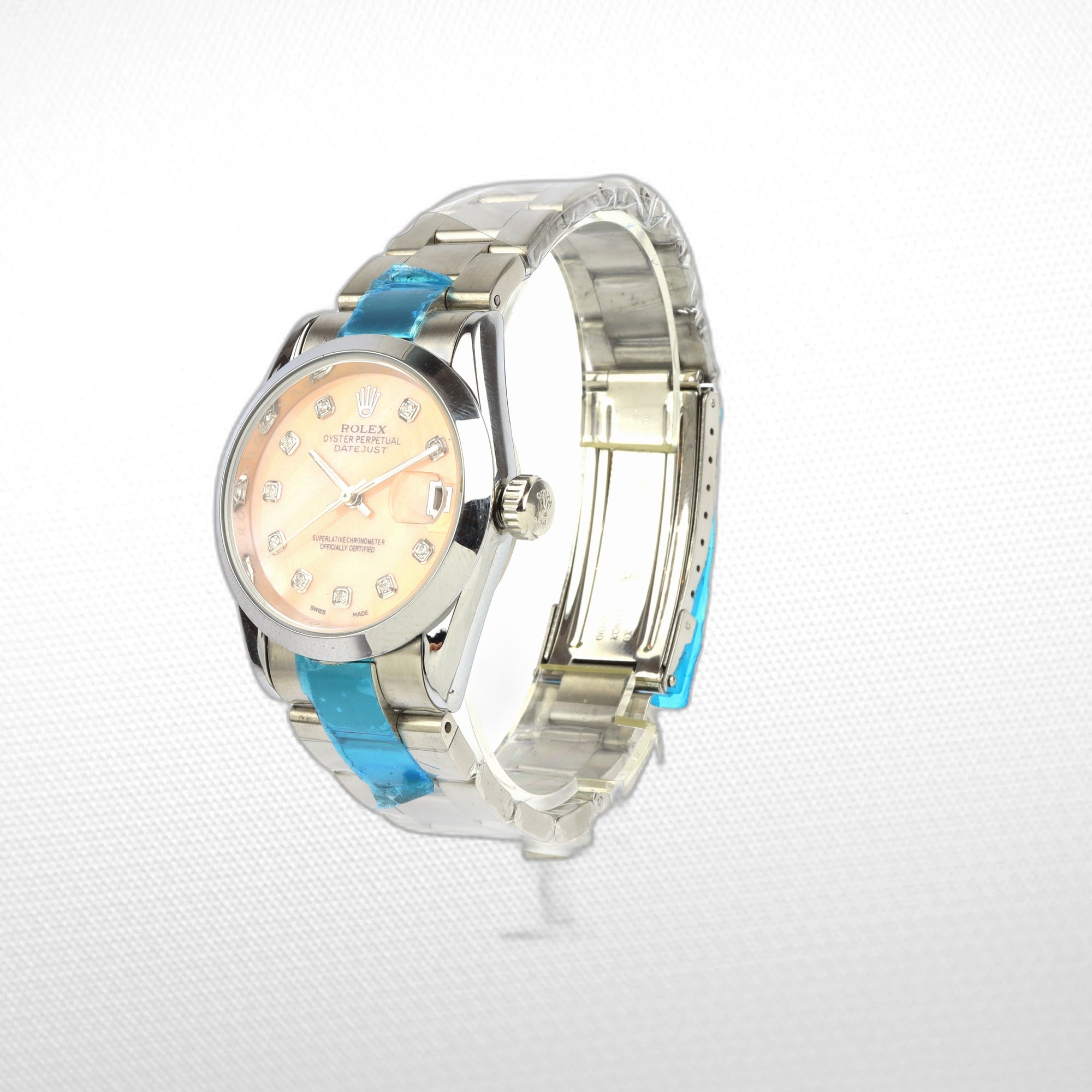 DATEJUST 36MM SS WHITE GOLD OYSTER SALMON DIAL DIAMONDS MARKERS