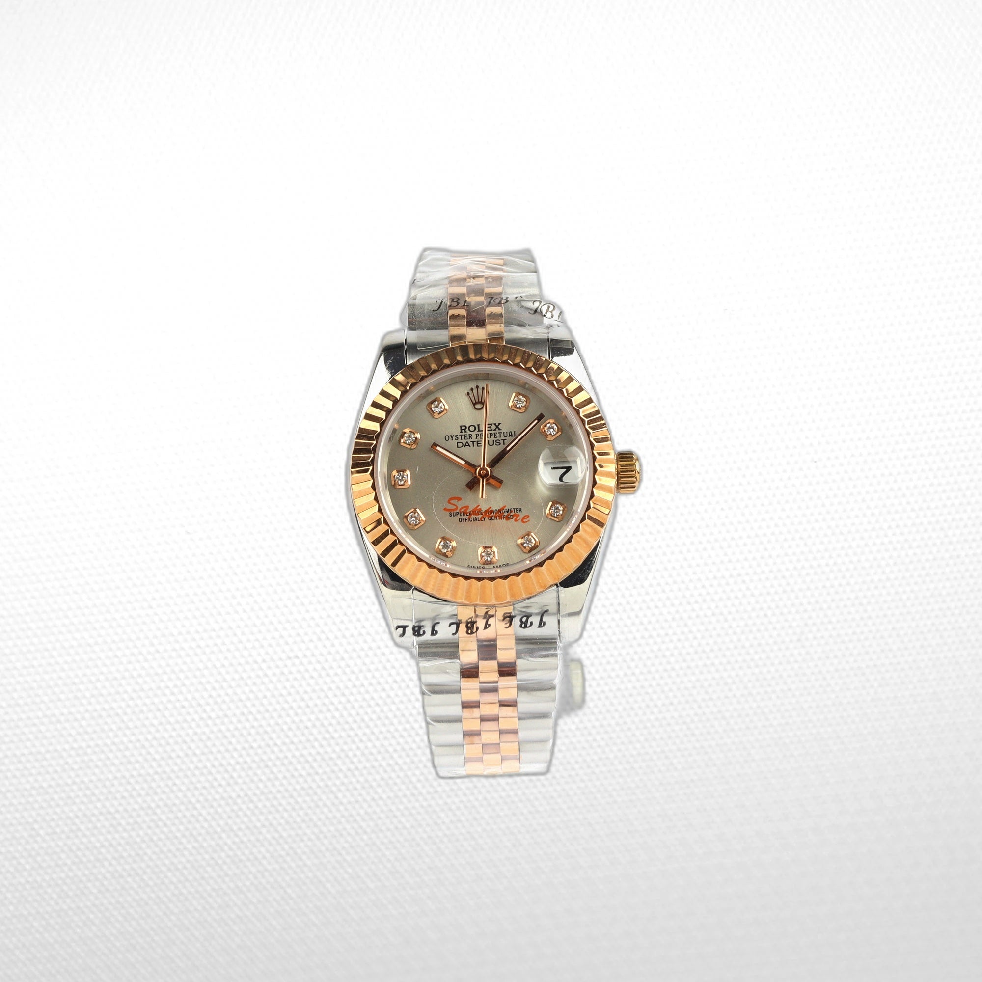 DATEJUST 31MM 2-TONE GOLD PINK JUBILEE GRAY  DIAL DIAMONDS MARKERS CLONE