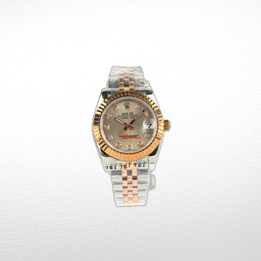 DATEJUST 31MM 2-TONE GOLD PINK JUBILEE GRAY  DIAL DIAMONDS MARKERS CLONE