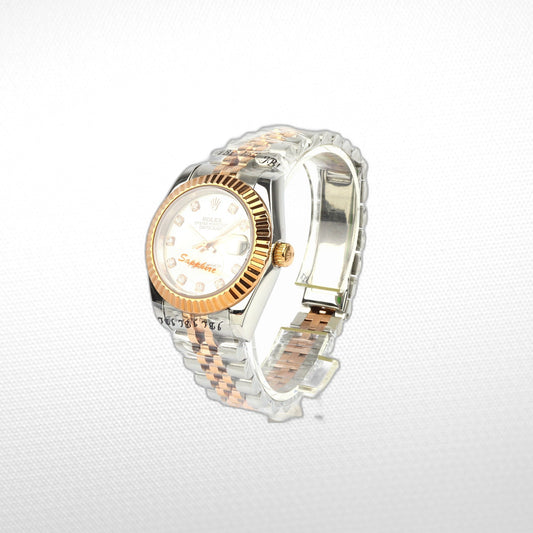 DATEJUST 31MM 2-TONE GOLD PINK JUBILEE GRAY  DIAL DIAMONDS MARKERS CLONE