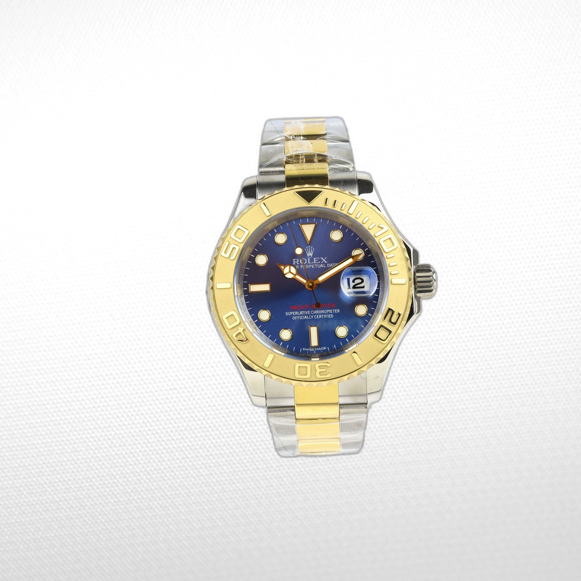 YACHT-MASTER 40MM STEEL YELLOW GOLD BLUE DIAL MENS CLONE