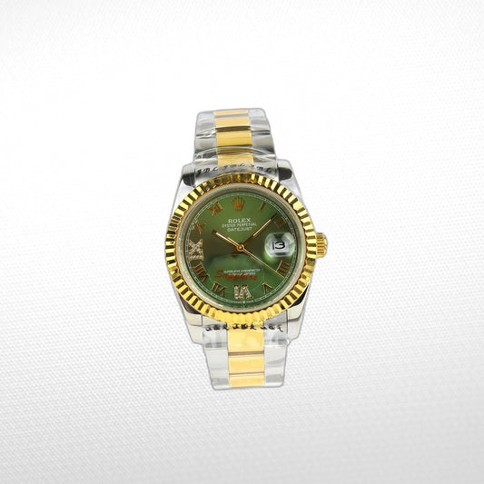 DATEJUST 36MM 2-TONE GOLD OYSTER GREEN DIAL ROMAN MARKERS CLONE