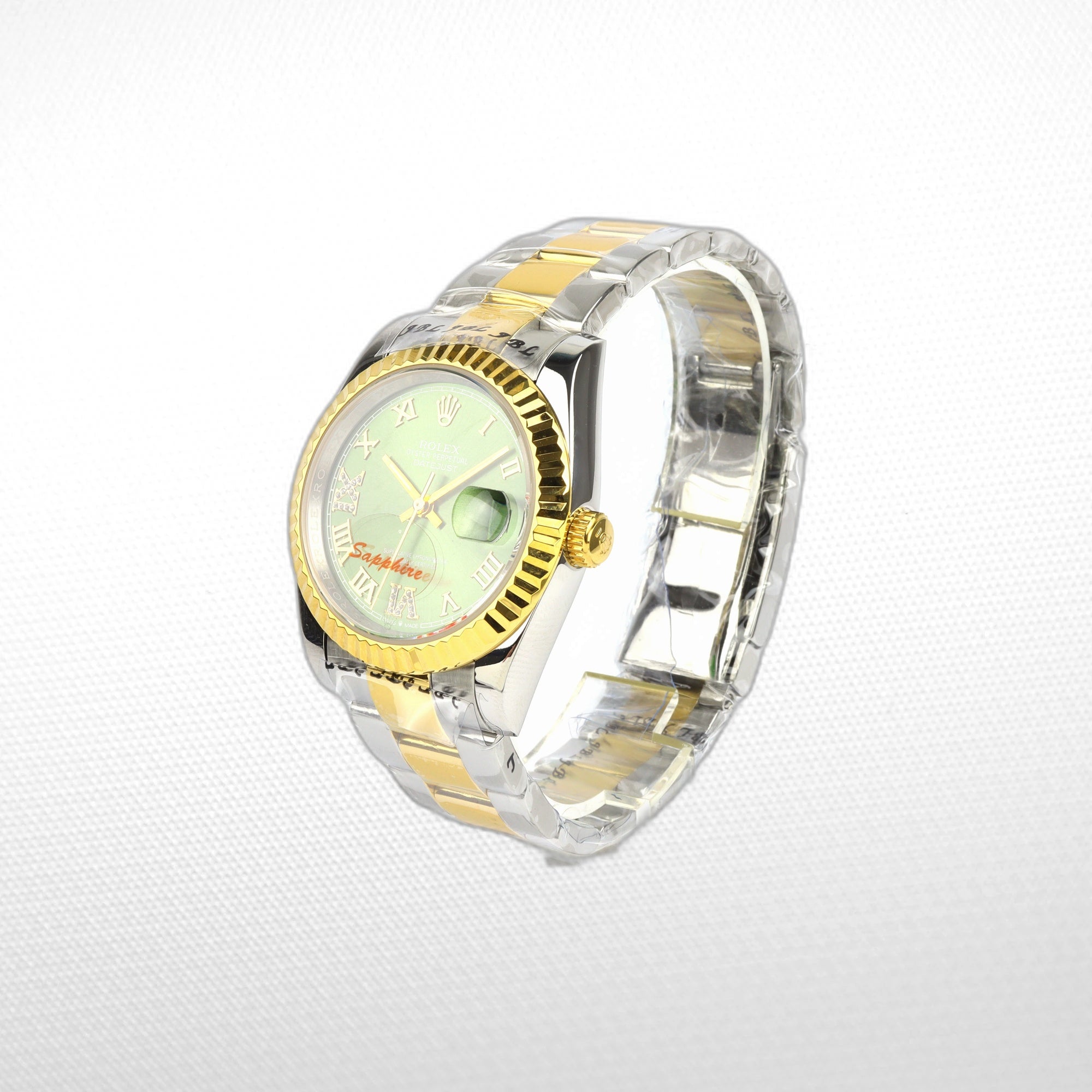 DATEJUST 36MM 2-TONE GOLD OYSTER GREEN DIAL ROMAN MARKERS CLONE