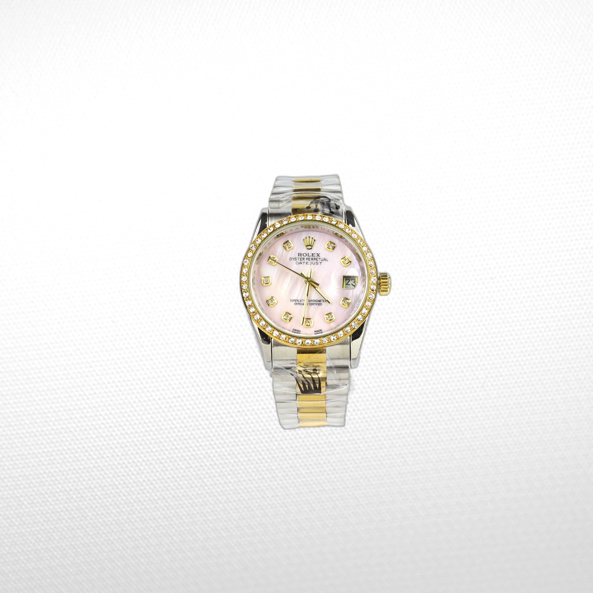 DATEJUST 36MM 2-TONE GOLD JUBILEE PINK DIAL DIAMONDS MARKERS QUALITY 2A