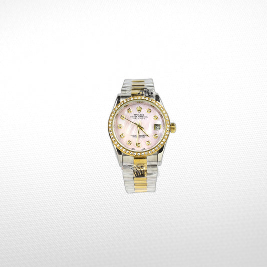 DATEJUST 36MM 2-TONE GOLD JUBILEE PINK DIAL DIAMONDS MARKERS QUALITY 2A