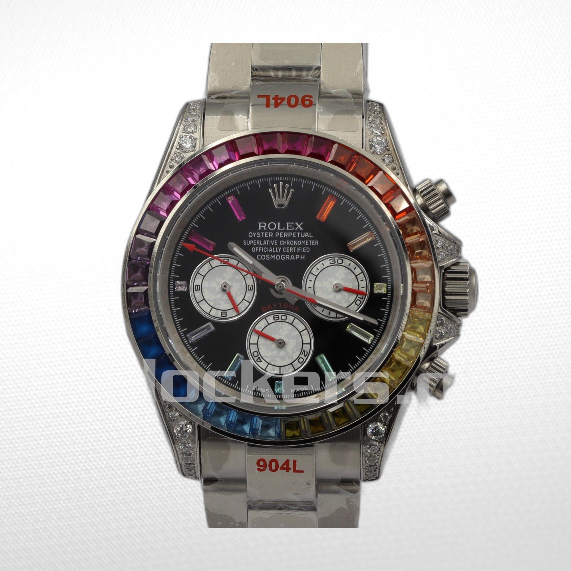 C0SMOGRAPH DAYT0NA BLACK DIAL SILVER RAINBOW 40MM