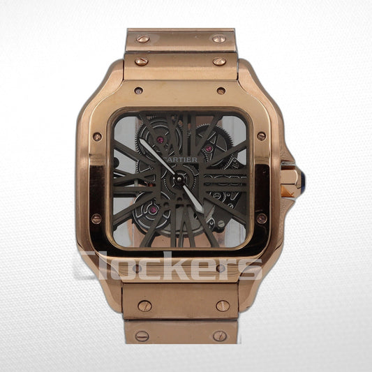 CARTIER SANTOS NEW 2023 SANTOS DE CARTIER SKELETON ROSE GOLD