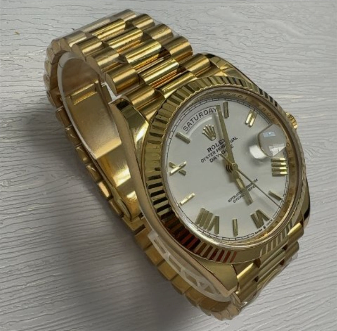 Rolex Day-Date  Yellow Gold White Roman Dial 228238
