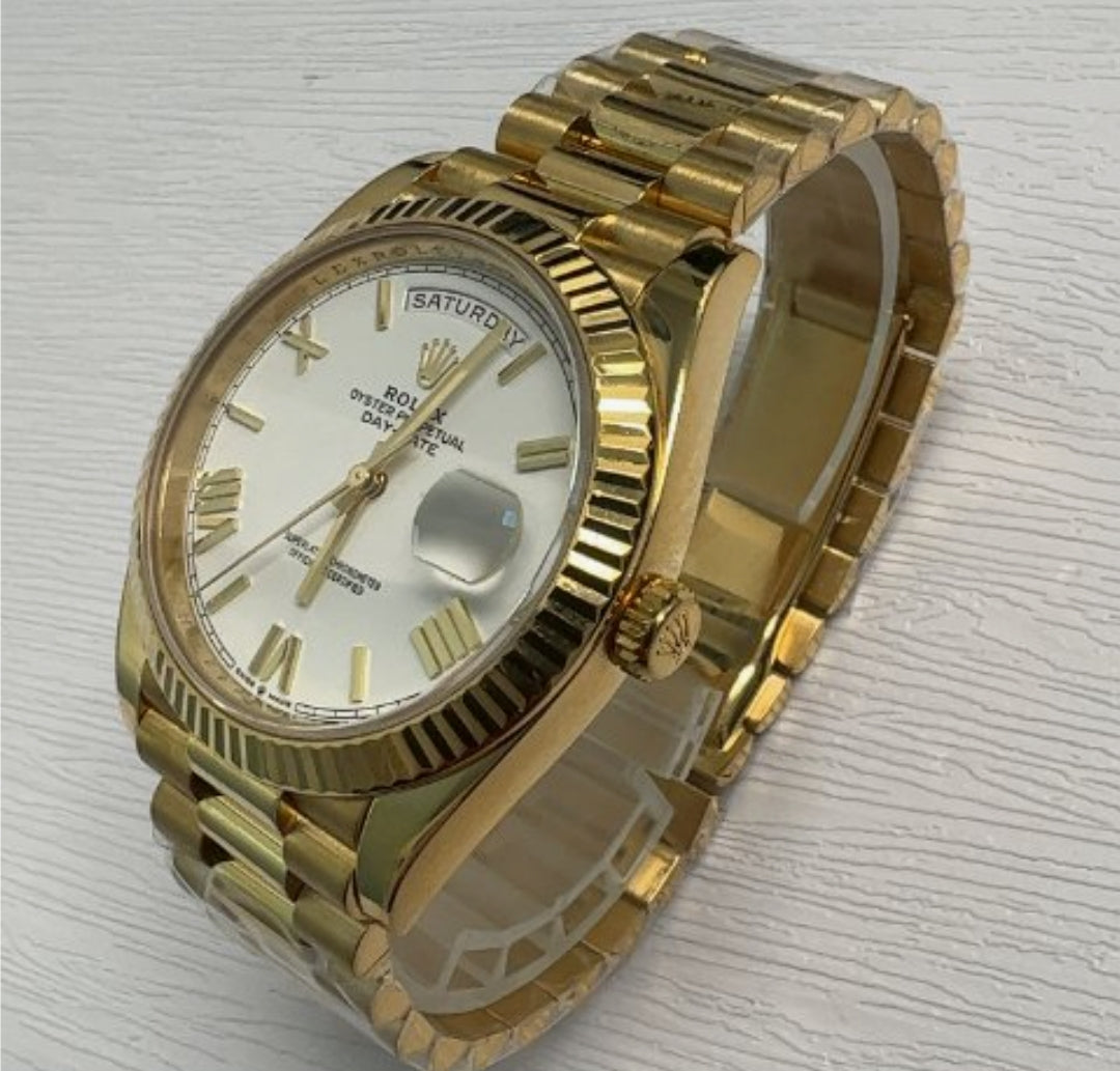 Rolex Day-Date  Yellow Gold White Roman Dial 228238