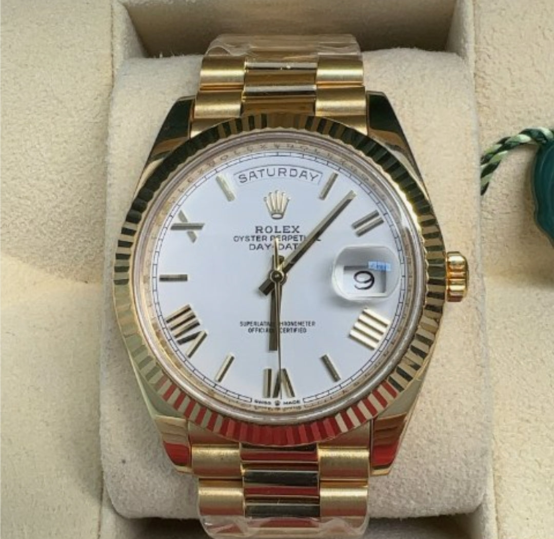 Rolex Day-Date  Yellow Gold White Roman Dial 228238