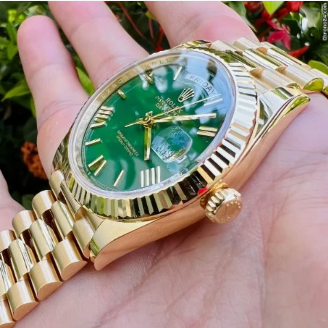 Day Date  Gold Green Dial