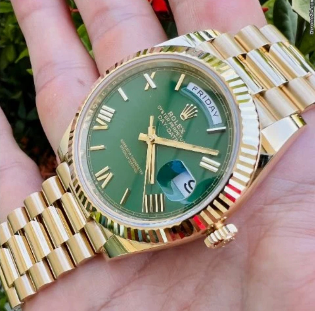 Day Date  Gold Green Dial