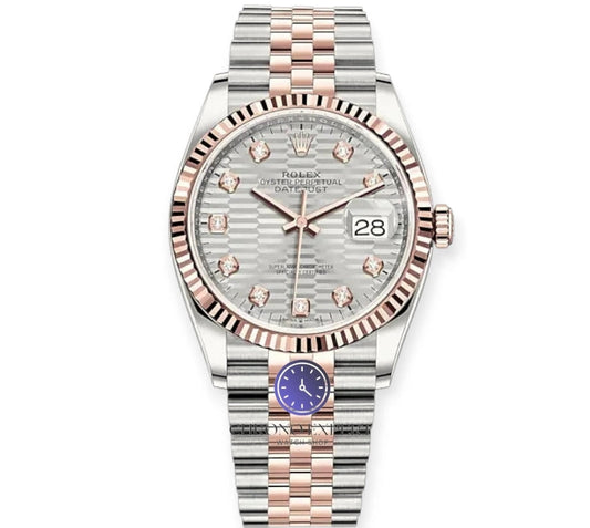 Datejust 36 Steel & Rose Gold 126231 Silver Fluted Motif Diamond Jubilee