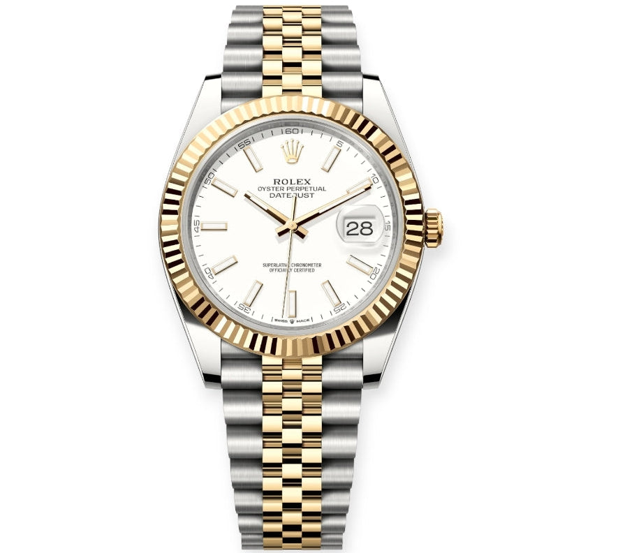 Date Just Two-Tone White Dial
