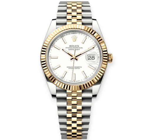 Date Just Two-Tone White Dial