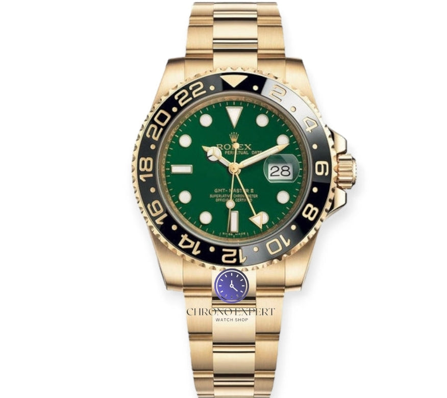 GMT MASTER 2 Gold Green Dial