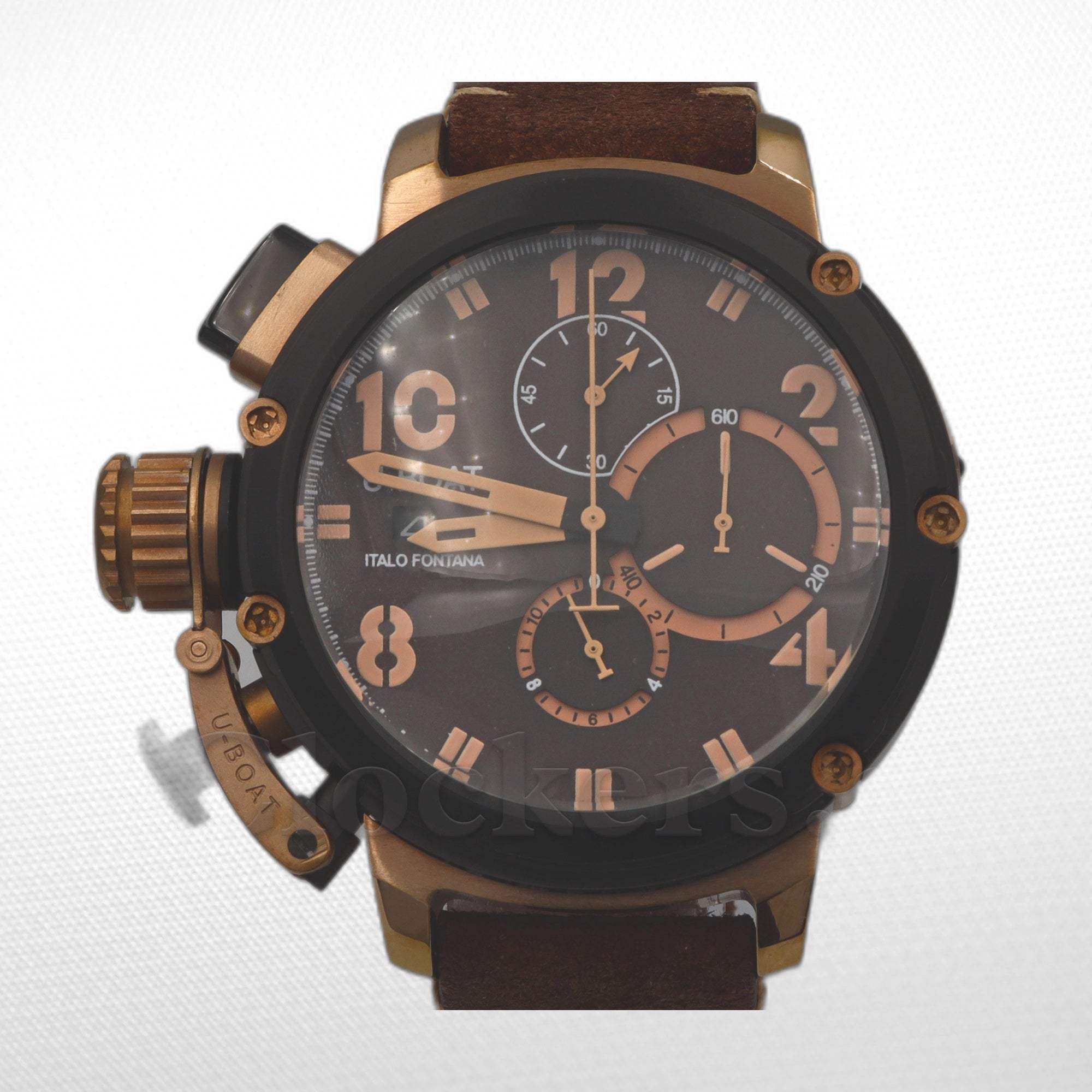 U-BOAT CHIMERA 46MM LIMITED EDITION LEATHER STRAP BROWN DIAL