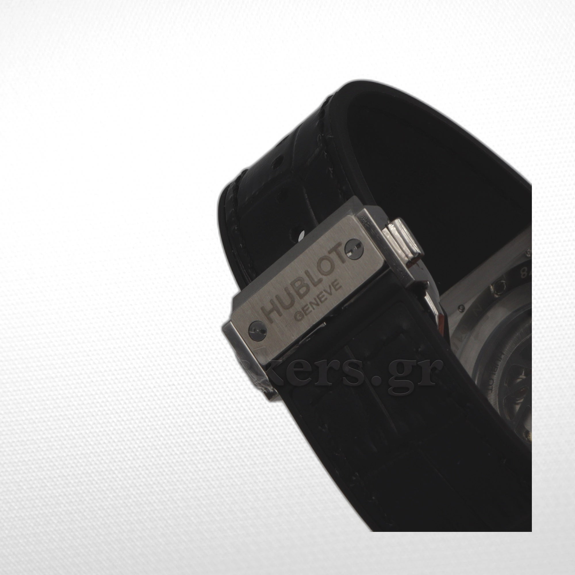 HUBLOT CLASSIC FUSION KING  WATCH - 42 MM - BLACK DIAL - SS BLACK RUBBER AND LEATHER STRAP