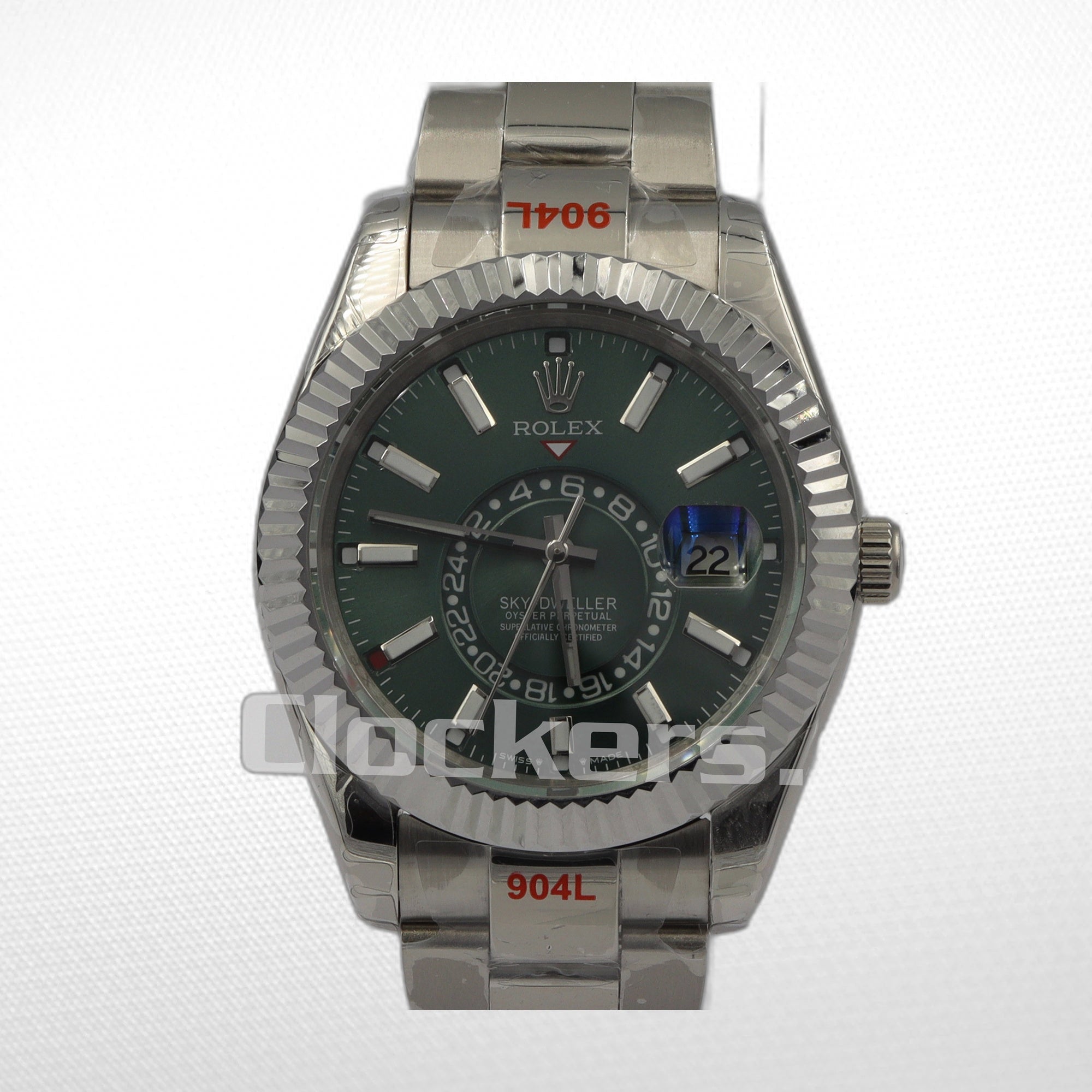 SKY-DWELLER SS  GREEN  DIAL STICK MARKERS