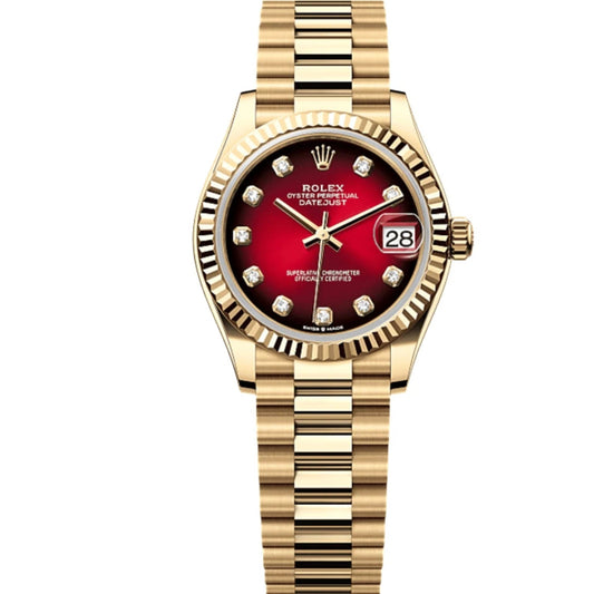 Datejust  Yellow Gold  Red Ombre Diamond Dial
