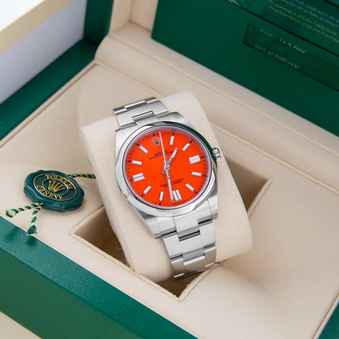 Oyster perpetual coral red dial